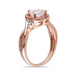 Genuine Morganite, Pink Tourmaline and Diamond-Accent Heart-Shaped Ring
