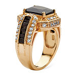 DiamonArt® Womens 5 3/4 CT. T.W. Black Cubic Zirconia 14K Gold Over Silver Rectangular Engagement Ring