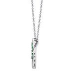 Womens 1/2 CT. T.W. Multi Color Cubic Zirconia Sterling Silver Pendant Necklace