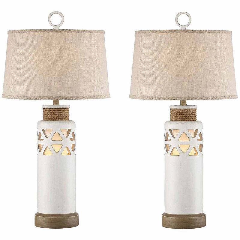 Seahaven Rope Table Lamp Set, White
