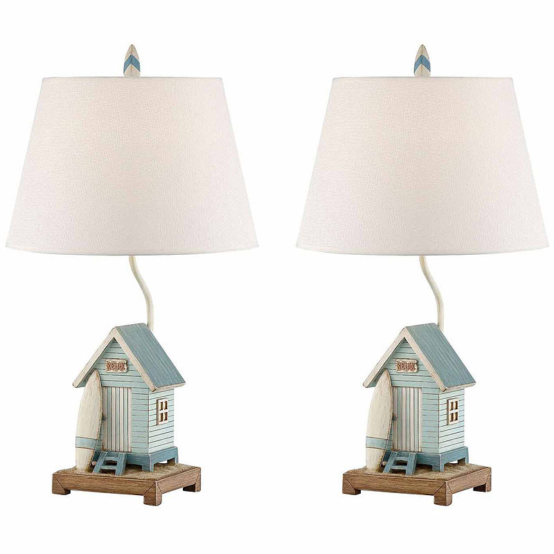 Seahaven Beach House Table Lamp Set, Brown
