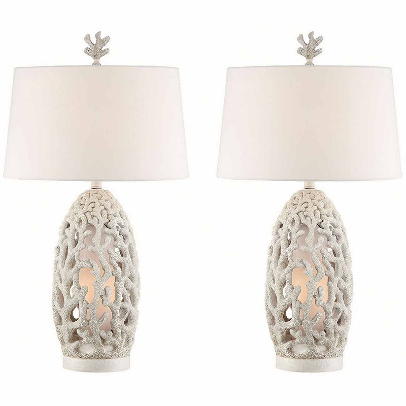 Seahaven Coral Table Lamp Set, White