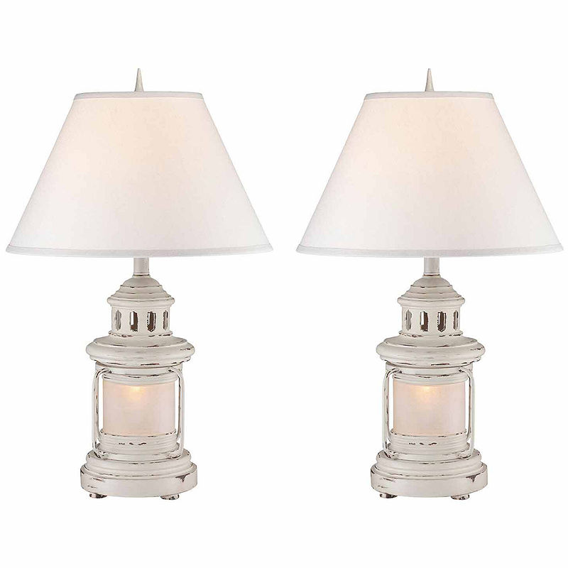 Seahaven Lantern Table Lamp Set, White