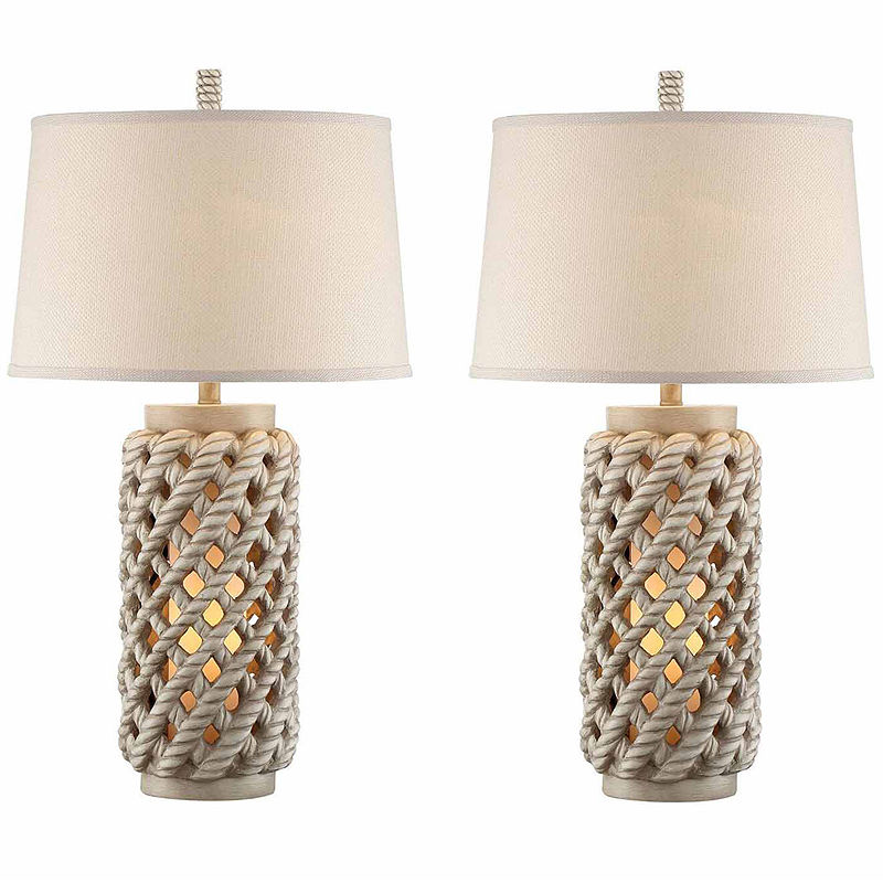 Seahaven Lantern Table Lamp Set, Brown