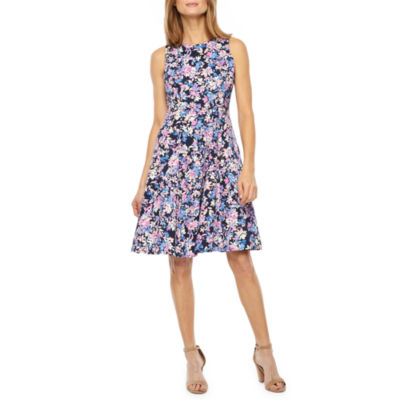 liz claiborne sleeveless fit & flare dress