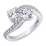 Womens 1 3/4 CT. T.W. Cubic Zirconia Sterling Silver Curved Engagement Ring