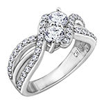 Womens 1 1/2 CT. T.W. White Cubic Zirconia Sterling Silver Round Engagement Ring