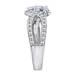Womens 1 1/2 CT. T.W. White Cubic Zirconia Sterling Silver Round Engagement Ring