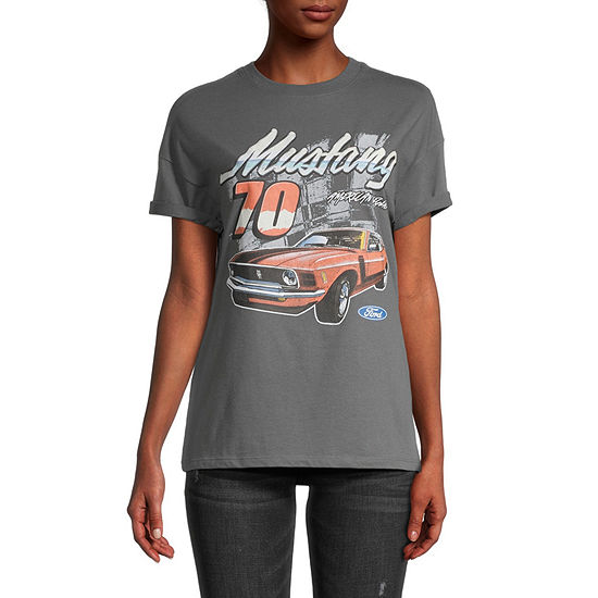 Mustang Juniors Womens Boyfriend Graphic T-Shirt
