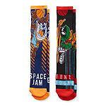 Space Jam Mens 2 Pair Crew Socks