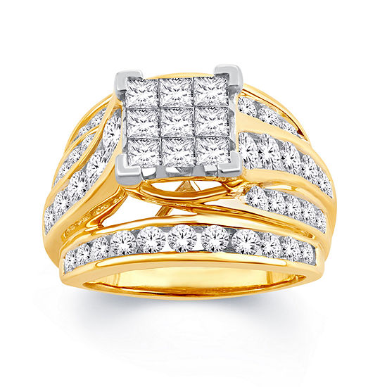 Womens 3 CT. T.W. Genuine White Diamond 14K Gold Bridal Set