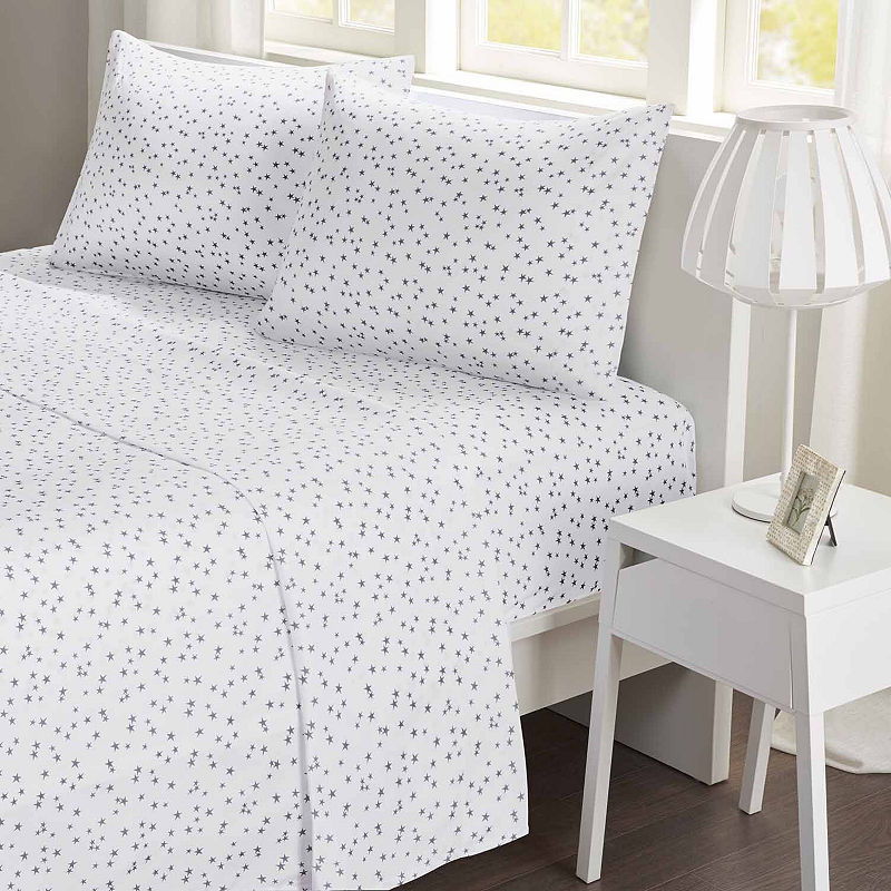 Mizone Mi Zone Printed Microfiber Sheet Set, 4-Pc. Queen, Gray