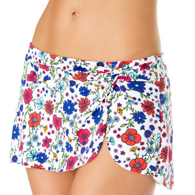 liz claiborne floral swim skirt