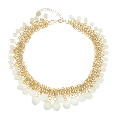 Monet Jewelry 18 Inch Collar Necklace, Color: White - JCPenney
