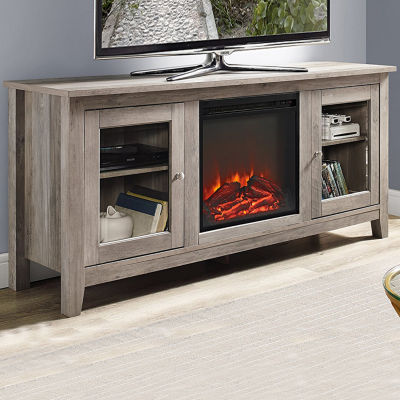 58" Wood Media TV Stand Console with Electric Fireplace JCPenney