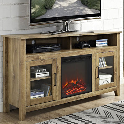 58" Wood Highboy Electric Fireplace Media Console TV Stand JCPenney