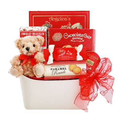 Alder Creek Teddy Bear And Chocolates Gift Basket Food Set