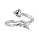 Personalized 14K White Gold Bypass Arrow Initial Ring