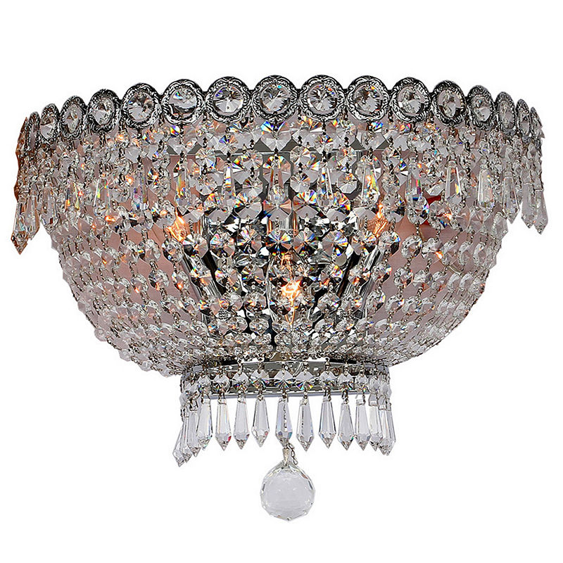 Empire Collection 3 Light Clear Crystal Wall Sconce 16