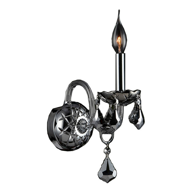 Provence Collection 1 Light Chrome Finish And Crystal Candle Wall Sconce 4
