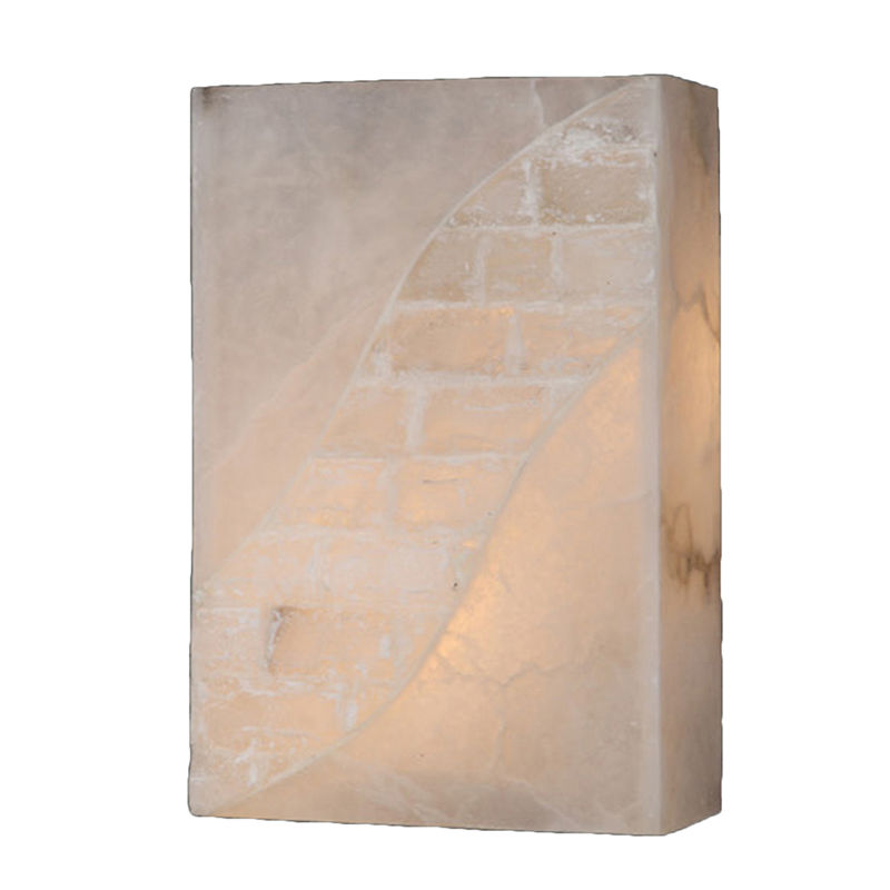 Pompeii Collection 1 Light Flemish Brass Finish Natural Quartz Stone Wall Sconce 8