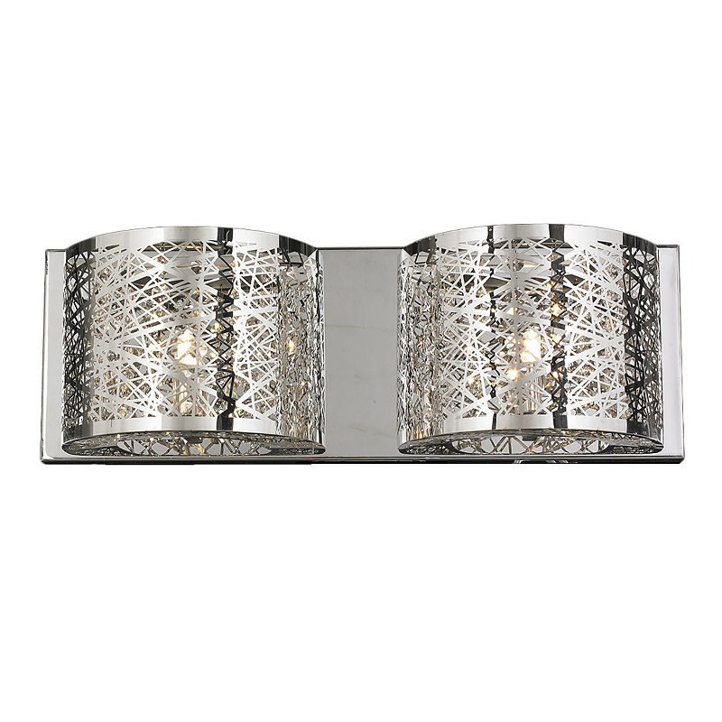 Aramis Collection 2 Light Chrome Finish And Clear Crystal Wall Sconce 20