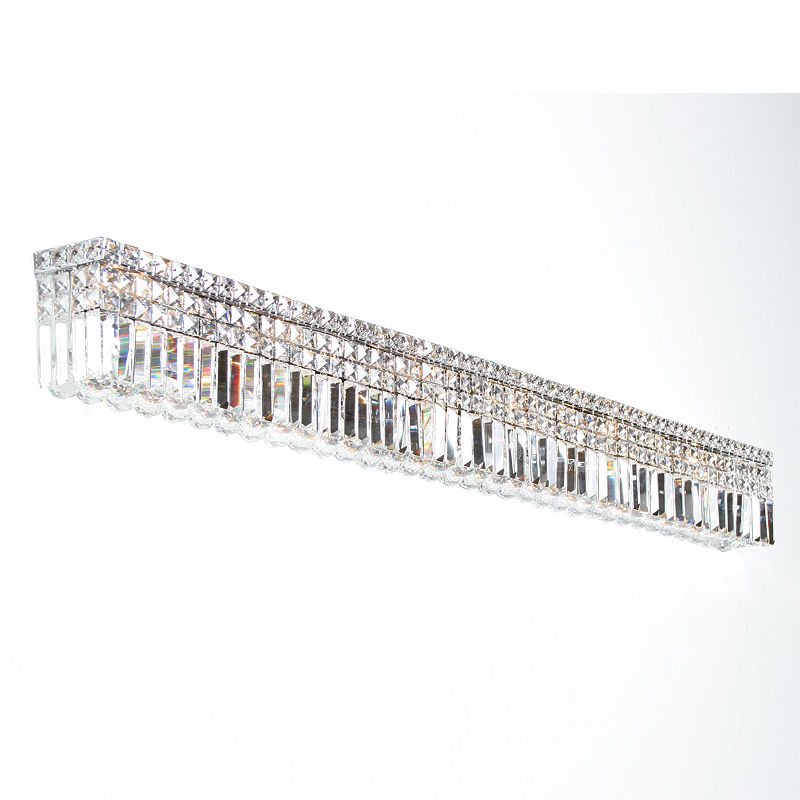 Cascade Collection 12 Light Chrome Finish Crystal Vanity Light 60