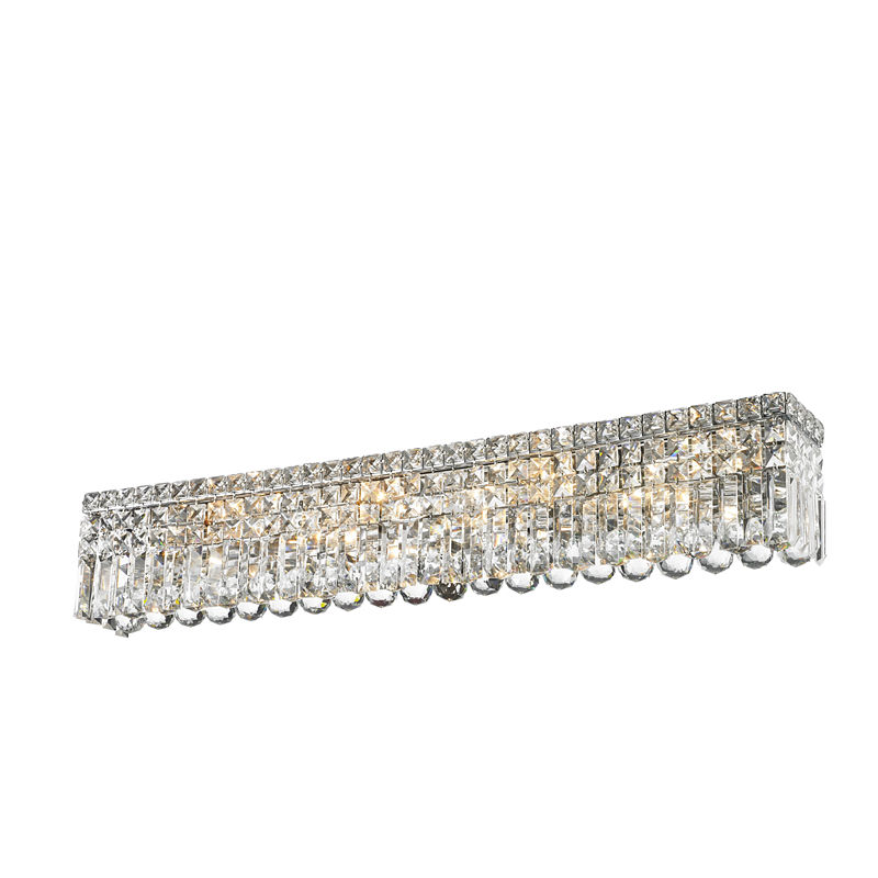 Cascade Collection 8 Light Chrome Finish Crystal Vanity Light 36