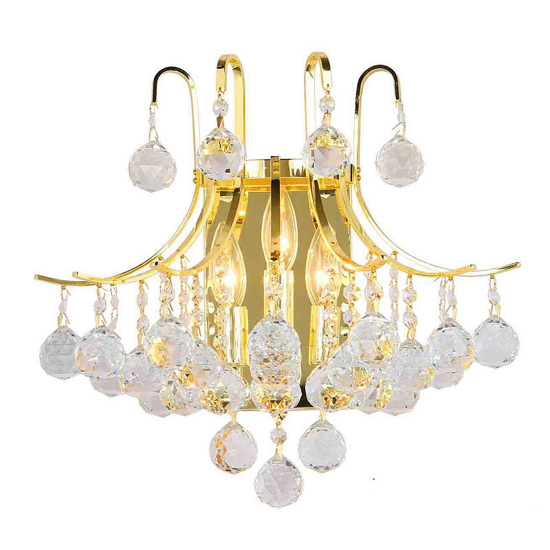 Empire Collection 3 Light Clear Crystal Wall Sconce 16