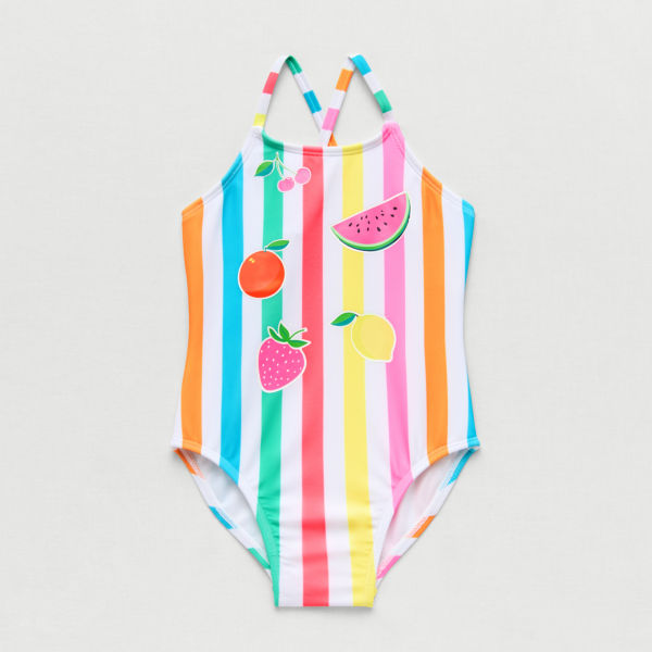 Okie Dokie Toddler & Little Girls Striped Sleeveless One Piece Swimsuit