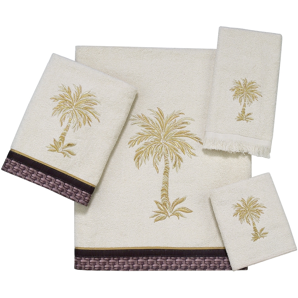 Avanti Oasis Palm Bath Towels, Ivory