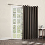 Sun Zero Evan Light-Filtering Grommet Top Single Patio Door Curtain ...
