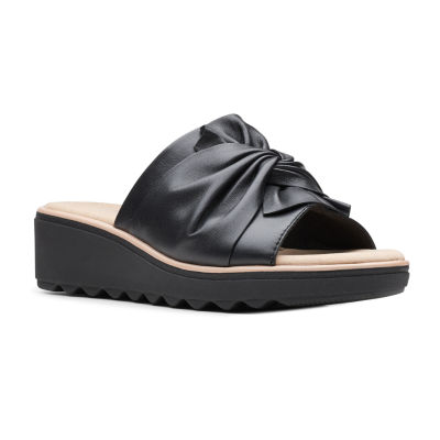 clarks white flat sandals