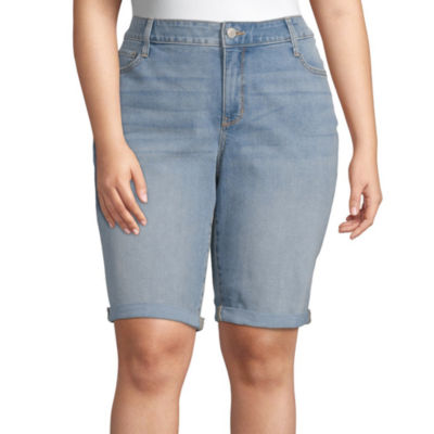 st john's bay womens jean shorts