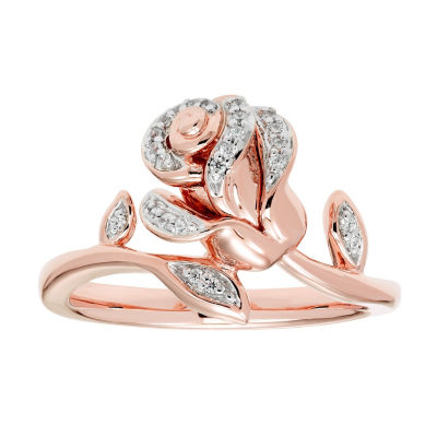 Enchanted Disney Fine Jewelry 1/10 CT. T.W. Diamond 14K Rose Gold Over