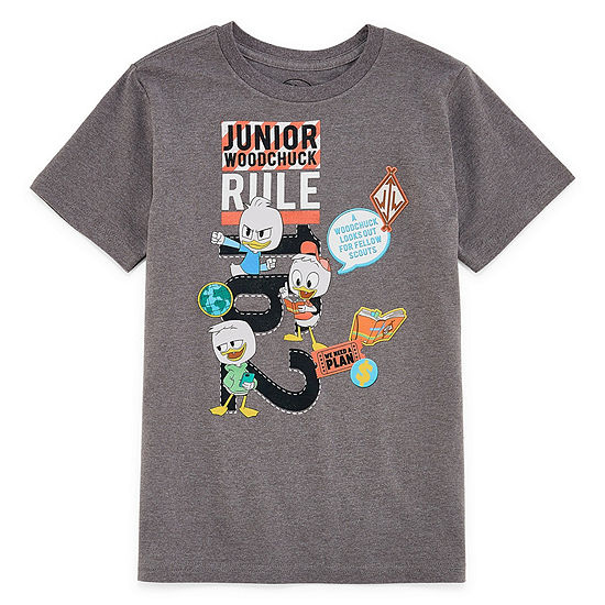 Disney Collection Toddler Boys Round Neck Duck Tales Short Sleeve Graphic T-Shirt