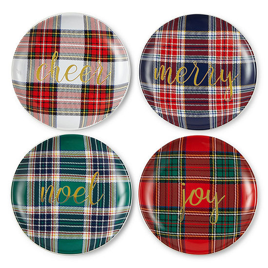 Peyton & Parker Plaid Appetizer 4-pc. Decorative Plate