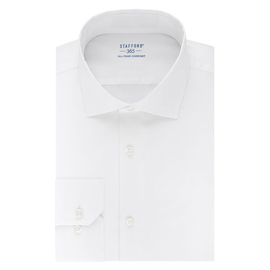 Stafford 365 All Temp Comfort Flex Spread Collar Regular Mens Long Sleeve Wrinkle Free Stretch Cooling Dress Shirt