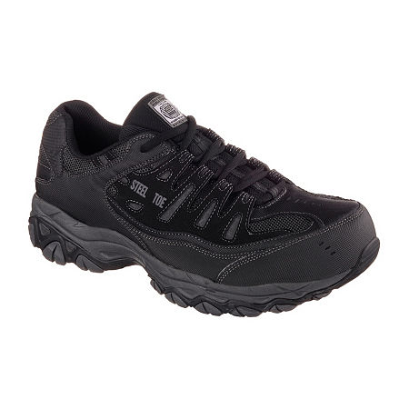 Skechers Cankton Mens Steel-Toe Work Sneakers, 10 Medium, Black