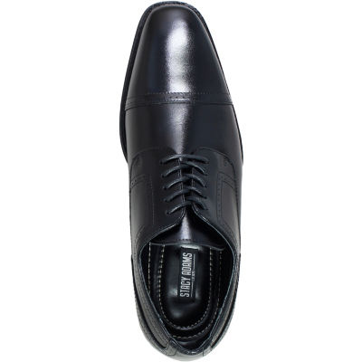 Stacy Adams Mens Waltham Black Cap Toe Lace-Up Oxford Dress
