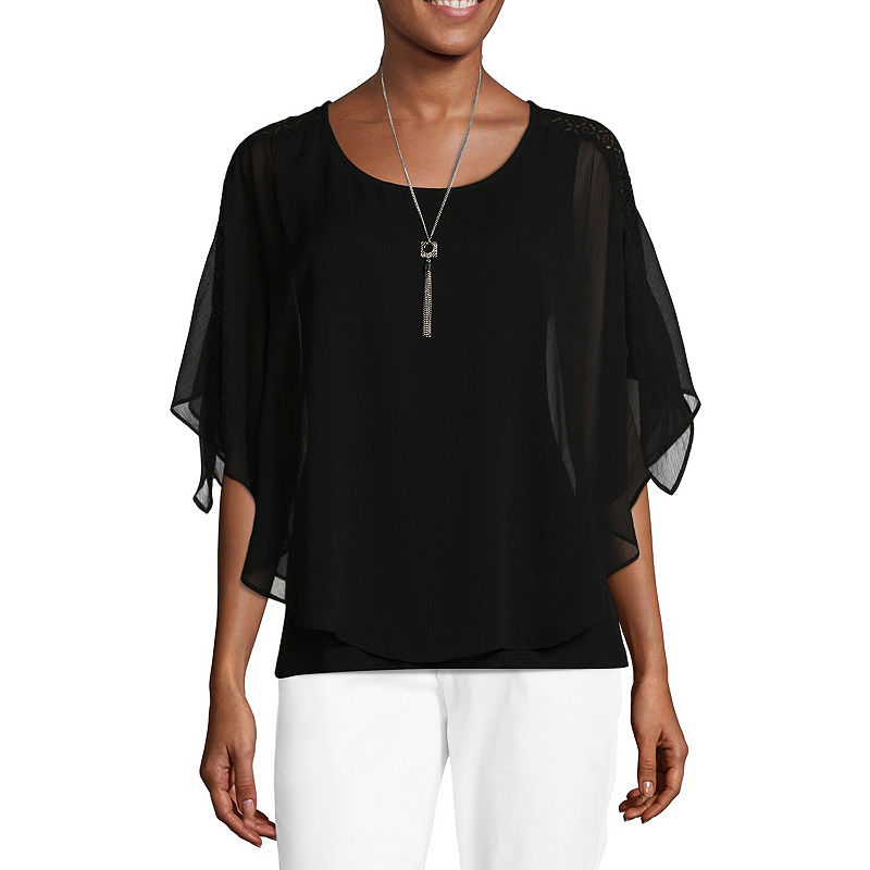 UPC 826422316471 product image for Alyx Short Sleeve Round Neck Knit Blouse | upcitemdb.com