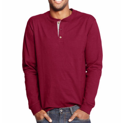Hanes Mens Heavyweight BeefyT Long Sleeve Henley JCPenney