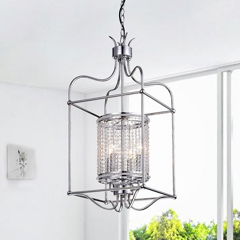 UPC 653341000187 product image for Dafne 4-Light 13-Inch Chrome Box Cage Pendant | upcitemdb.com