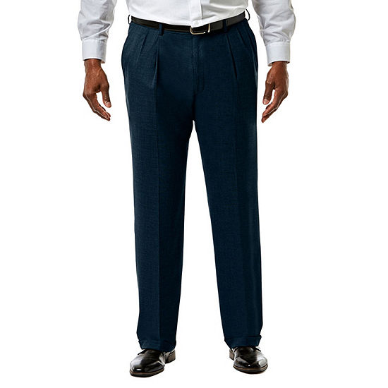 JM Haggar Premium Stretch Sharkskin Classic Fit Pleated Suit Pants - Big & Tall