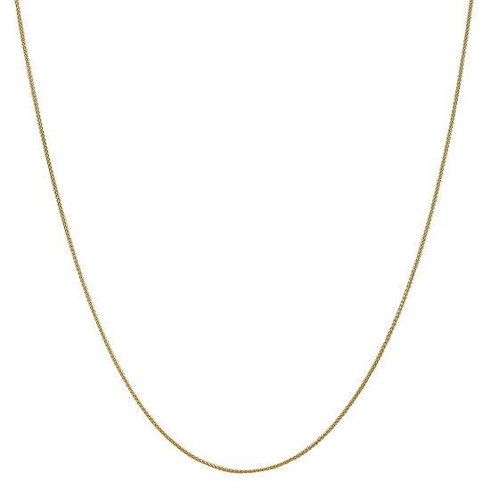 14K Gold 16 Inch Solid Wheat Chain Necklace