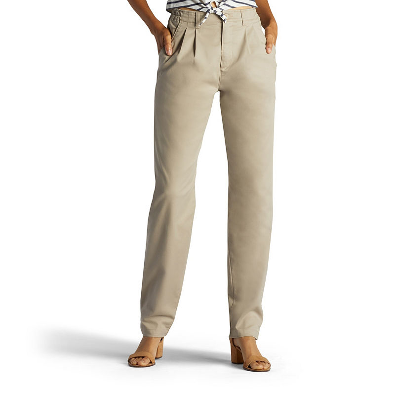 UPC 083622514537 product image for Lee Side-Elastic Straight-Leg Twill Pants | upcitemdb.com