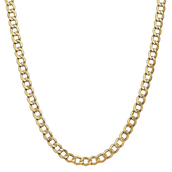 14K Gold 18 Inch Semisolid Curb Chain Necklace