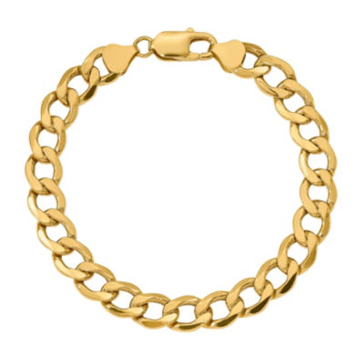 14K Gold 7 Inch Semisolid Curb Chain Bracelet JCPenney