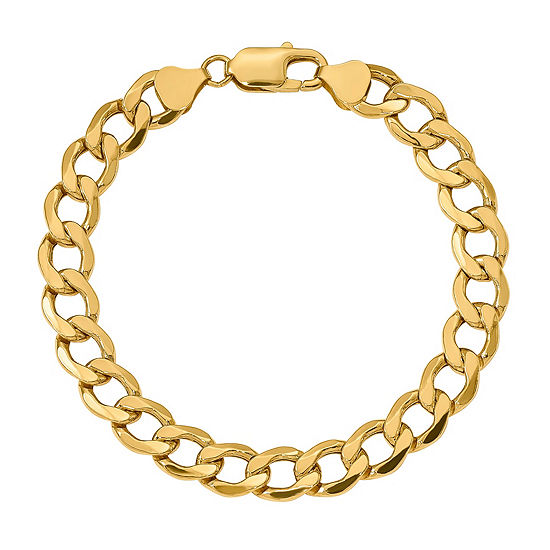 14K Gold 7 Inch Semisolid Curb Chain Bracelet - JCPenney