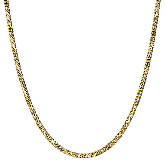 14K Gold 16 Inch Solid Curb Chain Necklace